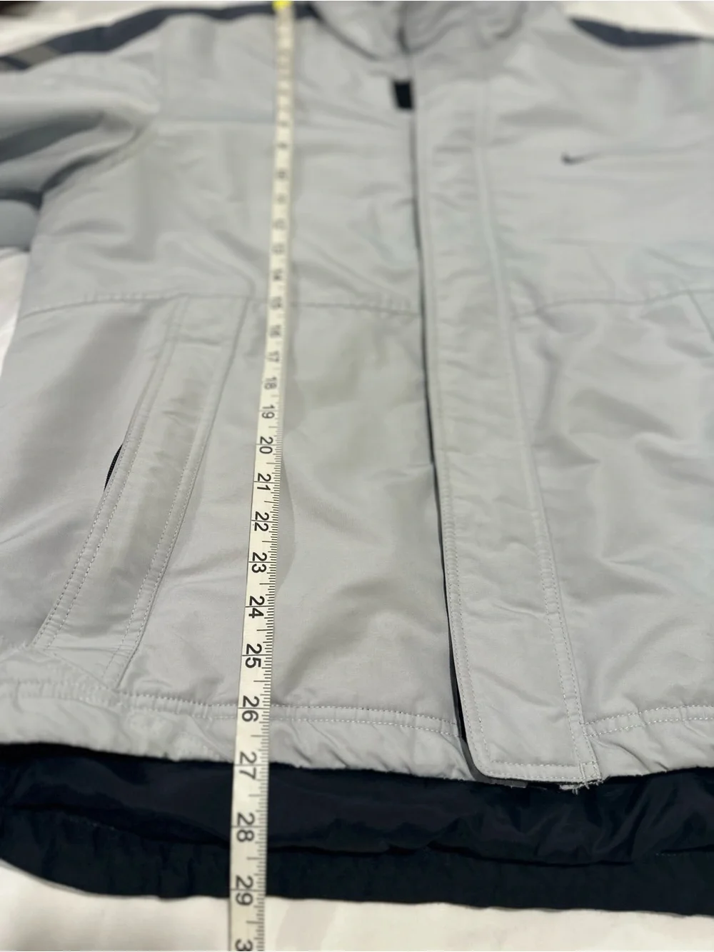 Nike Y2K full-zip fleece lined szM insulated winter light gray Minimalist jacket